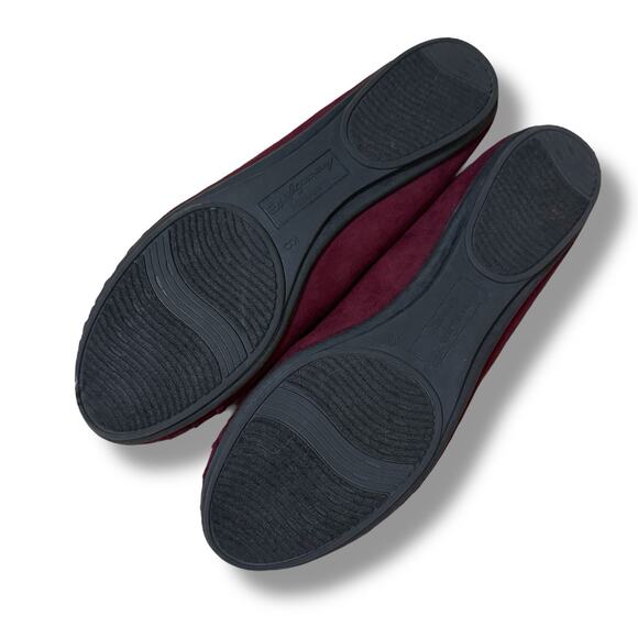 AE American Eagle Womens Shoes Port Red Wine Ballet Flats Size 9 Pleated Detail - Picture 6 of 12